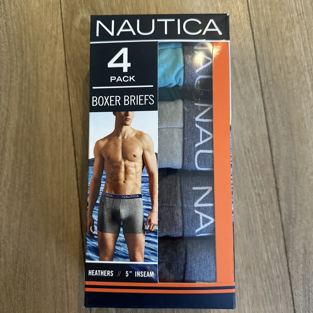 NAUTICA Mens Micro Boxer Briefs Underwear 4 Pack Size Small 28-30 NIB